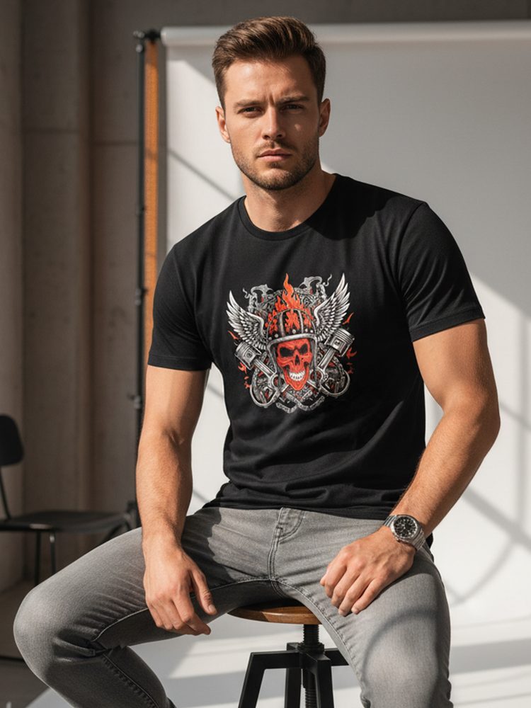 Trendy tričko s krátkym rukávom pre pánov čierne