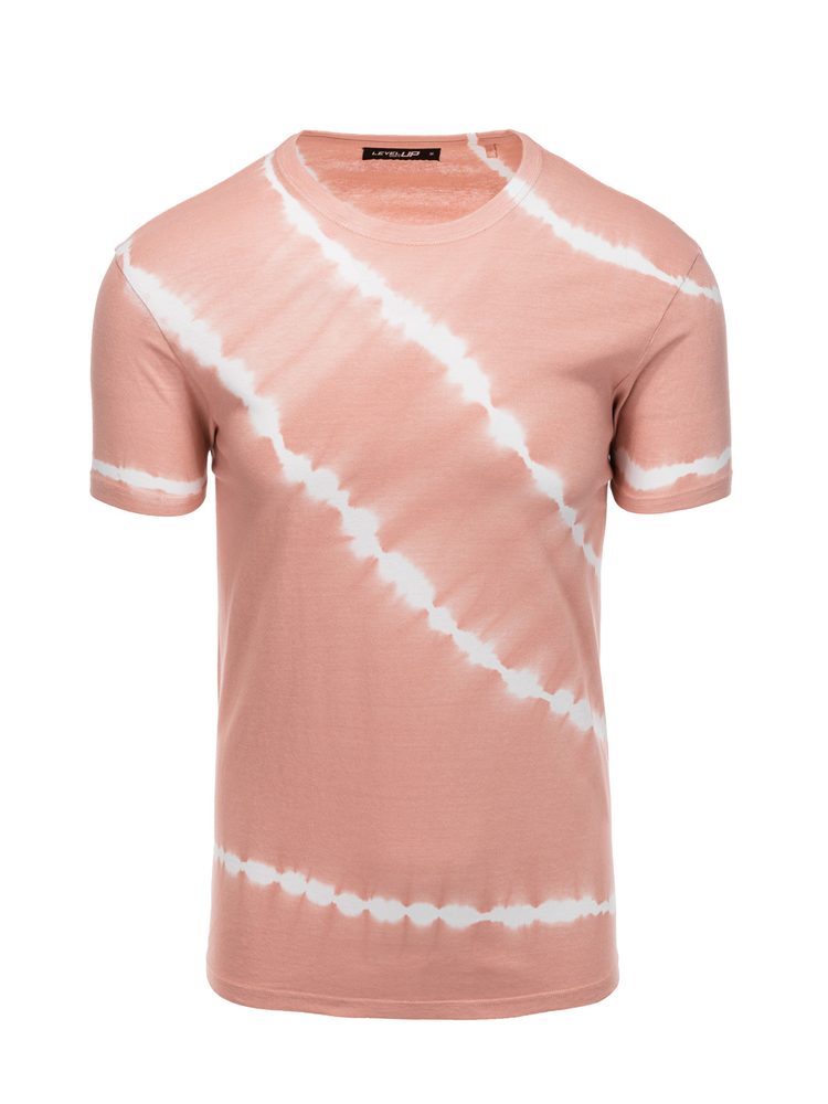 Originálne bavlnené tričko s krátkym rukávom  ružové-pre mužov