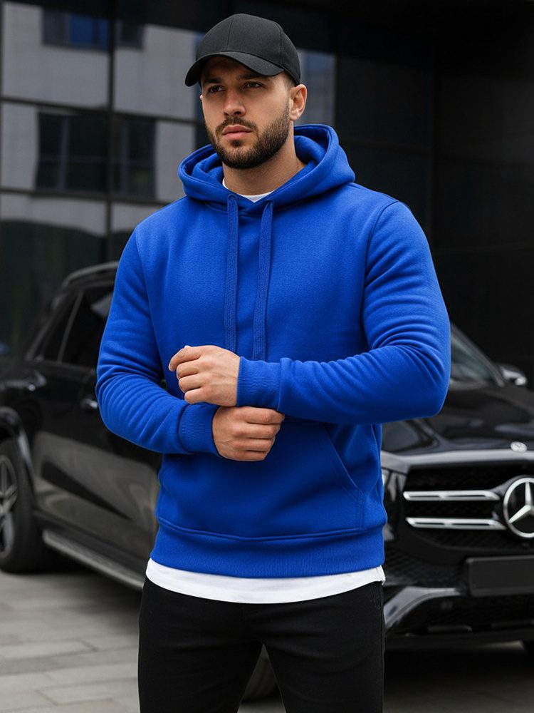 E-shop Trendy jednoduchá modrá mikina