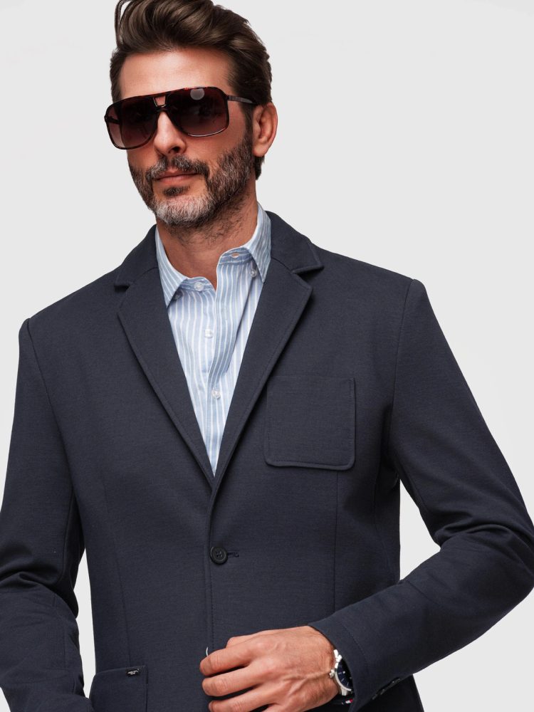 Športové sako slim fit granátové