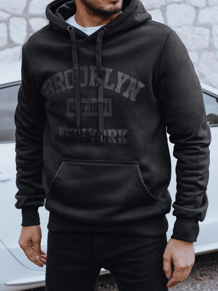 E-shop Čierna pánska mikina s nápisom Brooklyn