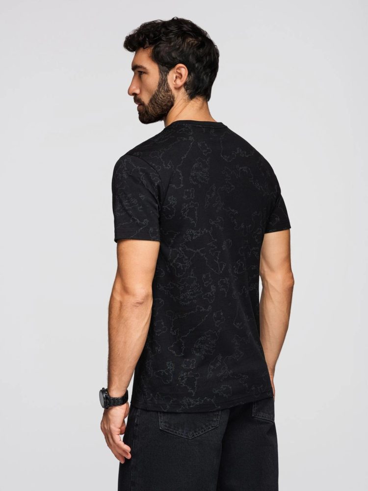 Trendy pánske tričko s krátkym rukávom- čierne