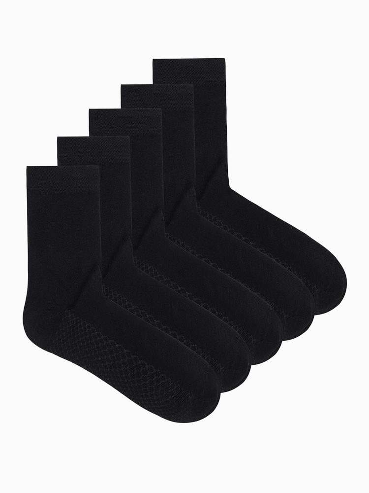 E-shop Mix čiernych ponožiek s jemným vzorom U460 (5 KS)