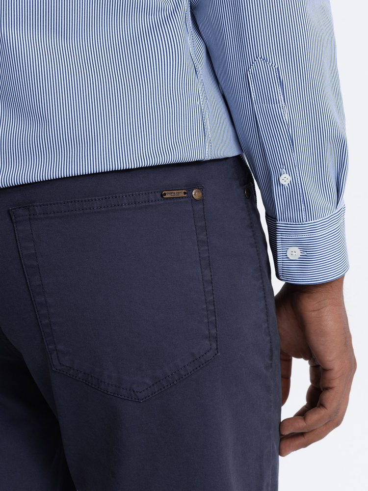 Trendy pánske nohavice nohavice tmavo modré