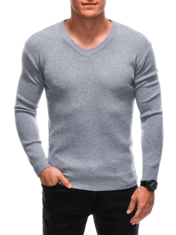 E-shop Jednoduchý šedý sveter E225