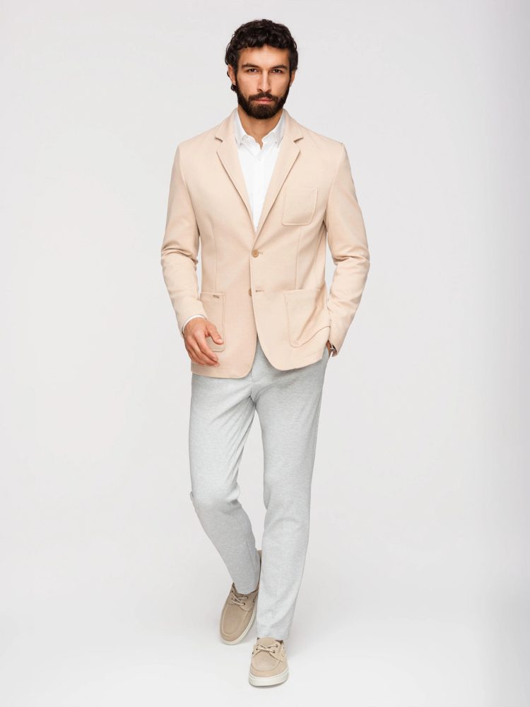 Športové sako slim fit béžové