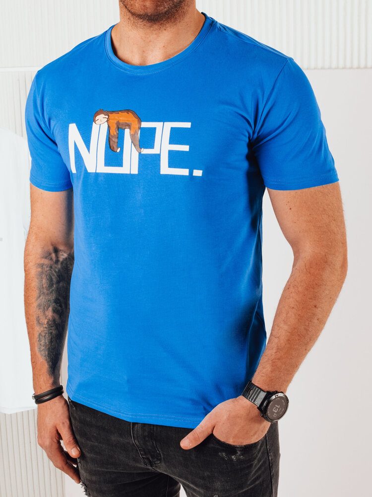 E-shop Jedinečné modré tričko s originálnou potlačou