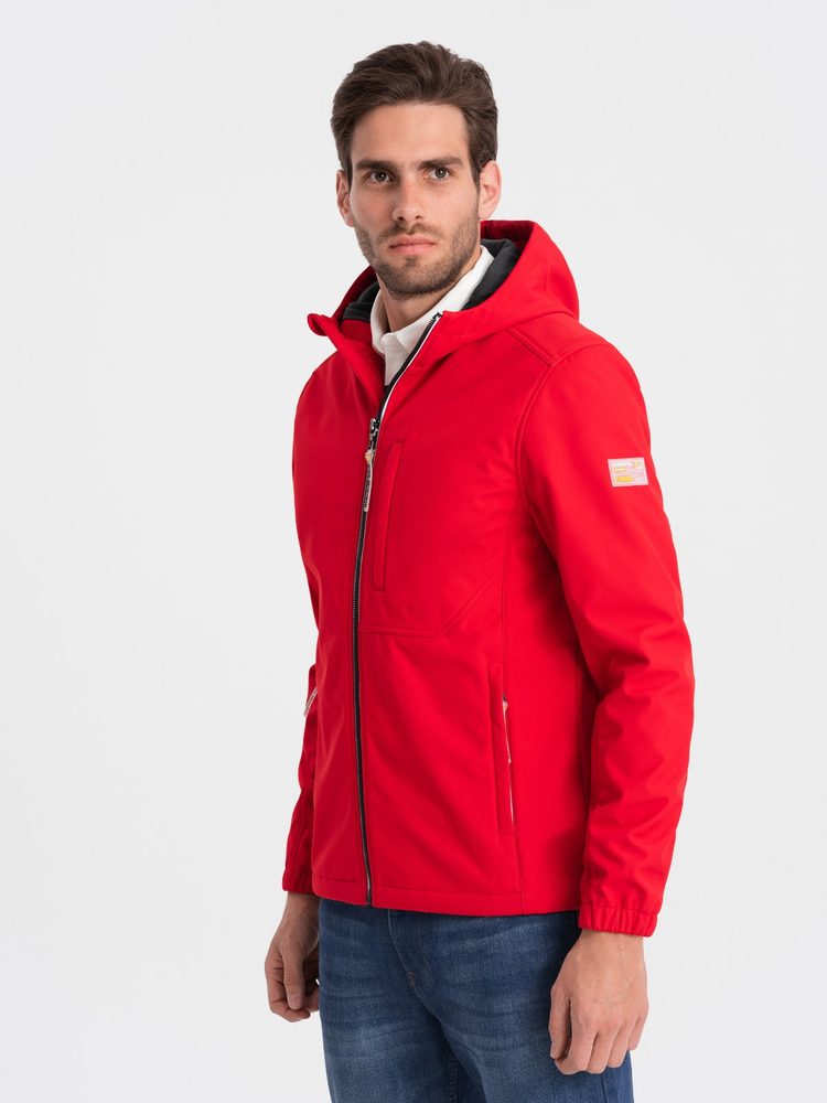 Prechodná bunda s kontrastnými prvkami červená-muži