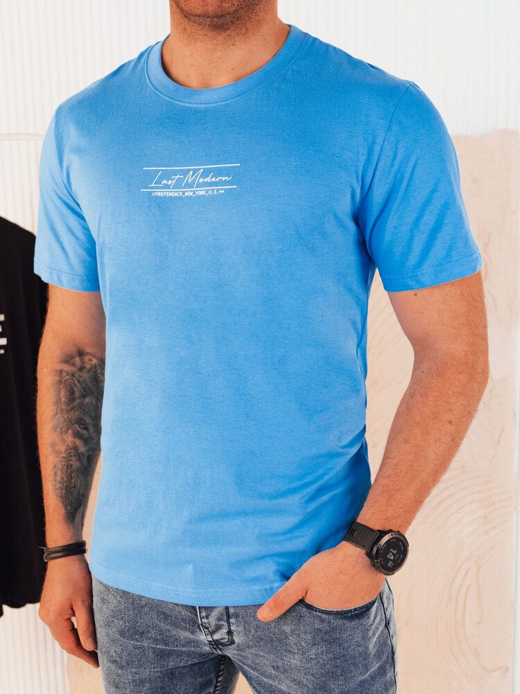E-shop Jedinečné modré tričko s potlačou