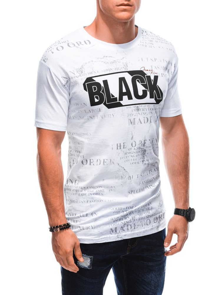 E-shop Jedinečné biele tričko s nápisom BLACK S1903
