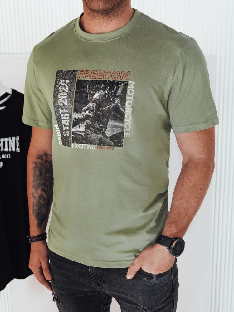 Trendy tričko s krátkym rukávom pre pánov zelené