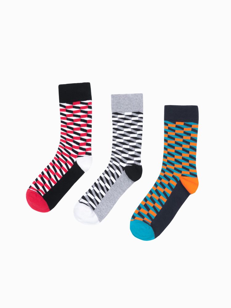 E-shop Štýlový mix vzorovaných ponožiek U242-V2 (3 ks)
