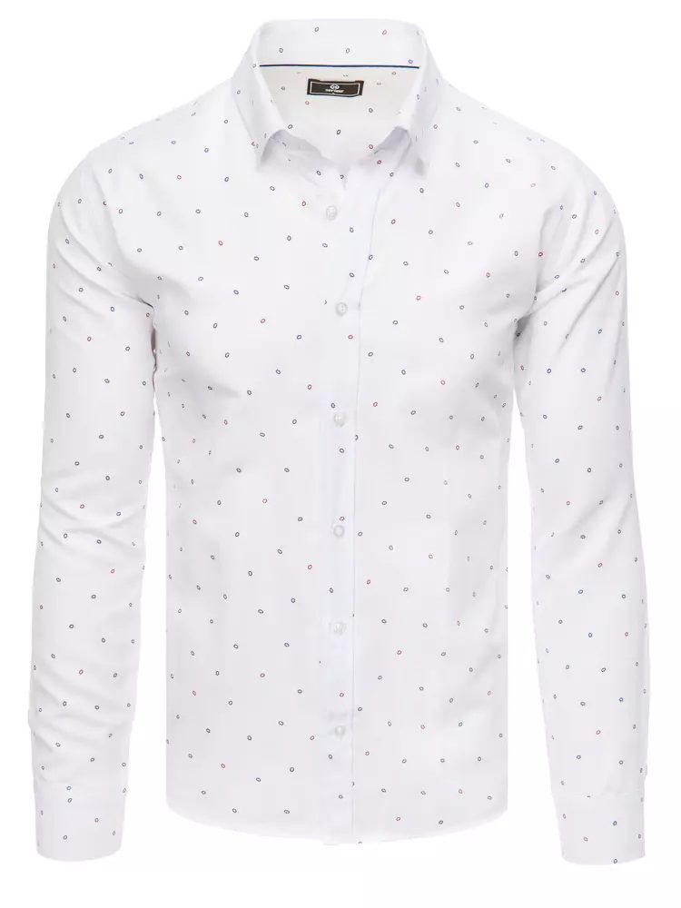 E-shop Originálna biela košeľa s jemným vzorom