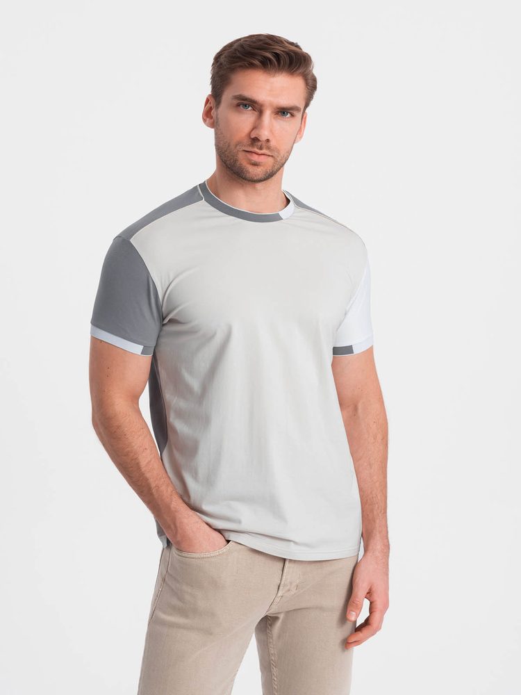 Pohodlné tričko s krátkym rukávom -muži- šedé