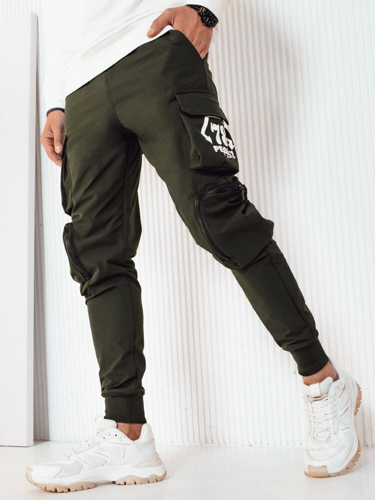 Trendy jogger kapsáčové nohavice pre pánov zelené