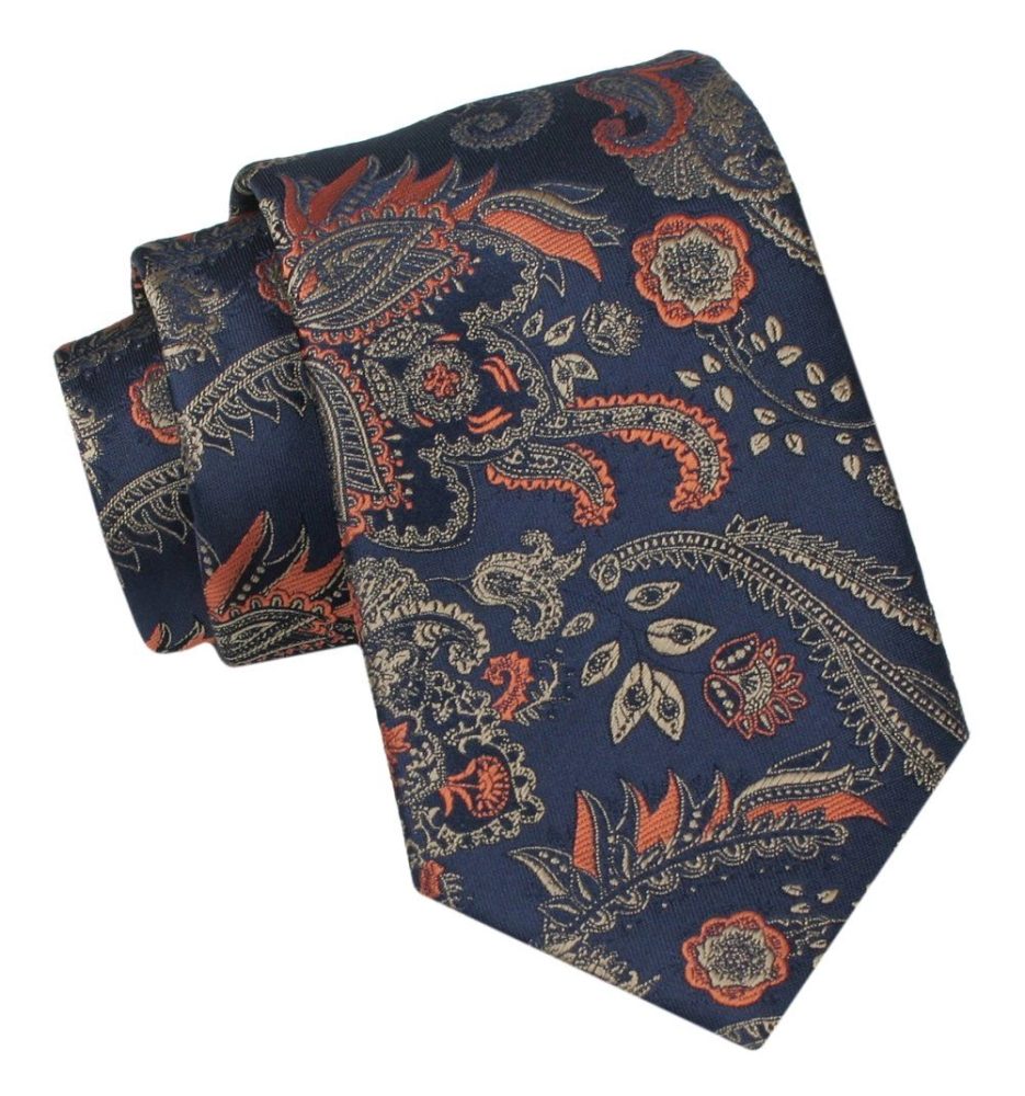 E-shop Vzorovaná tmavomodrá pánska kravata