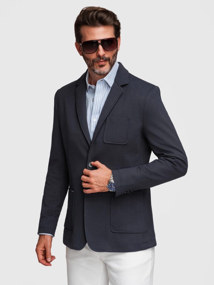 Športové sako slim fit granátové