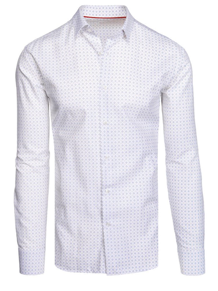 Trendová pánska košeľa s dlhým rukávom - biela