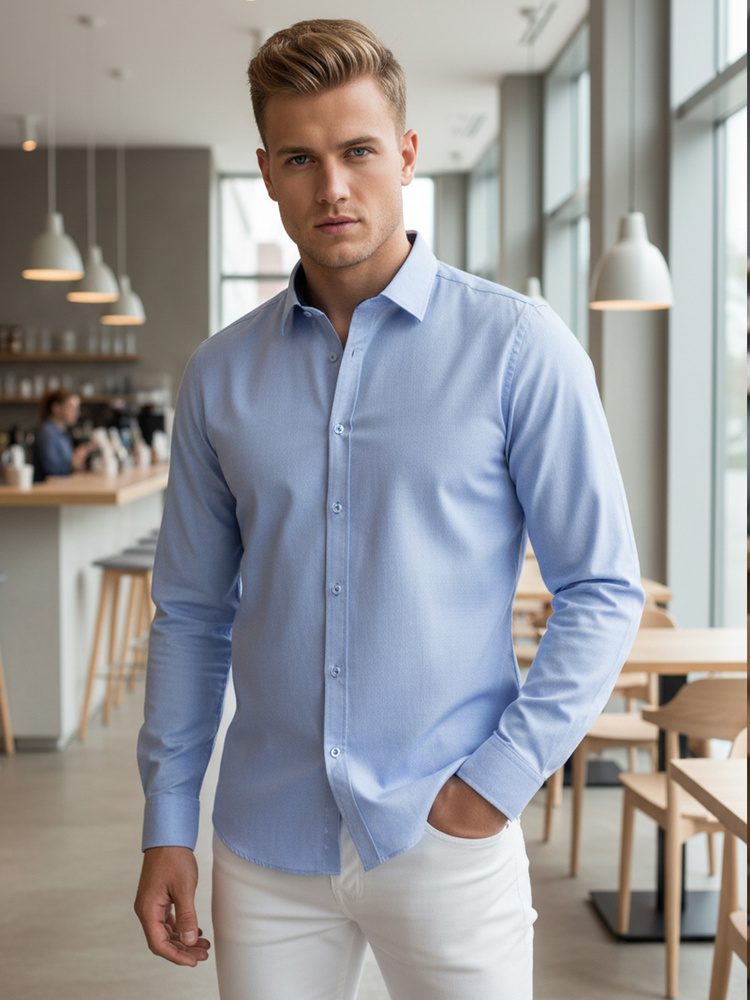 Trendy košeľa pre mužov modrá