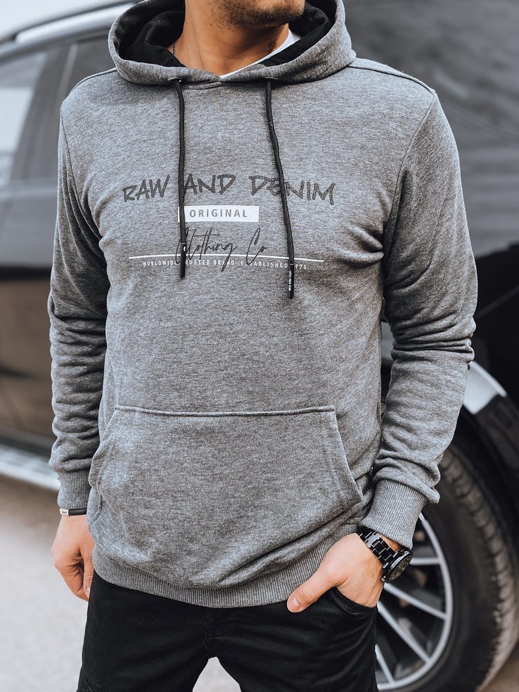 E-shop Trendy grafitová pánska mikina s nápisom