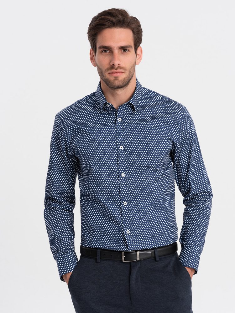 Trendy pánska košeľa so vzorom granátová