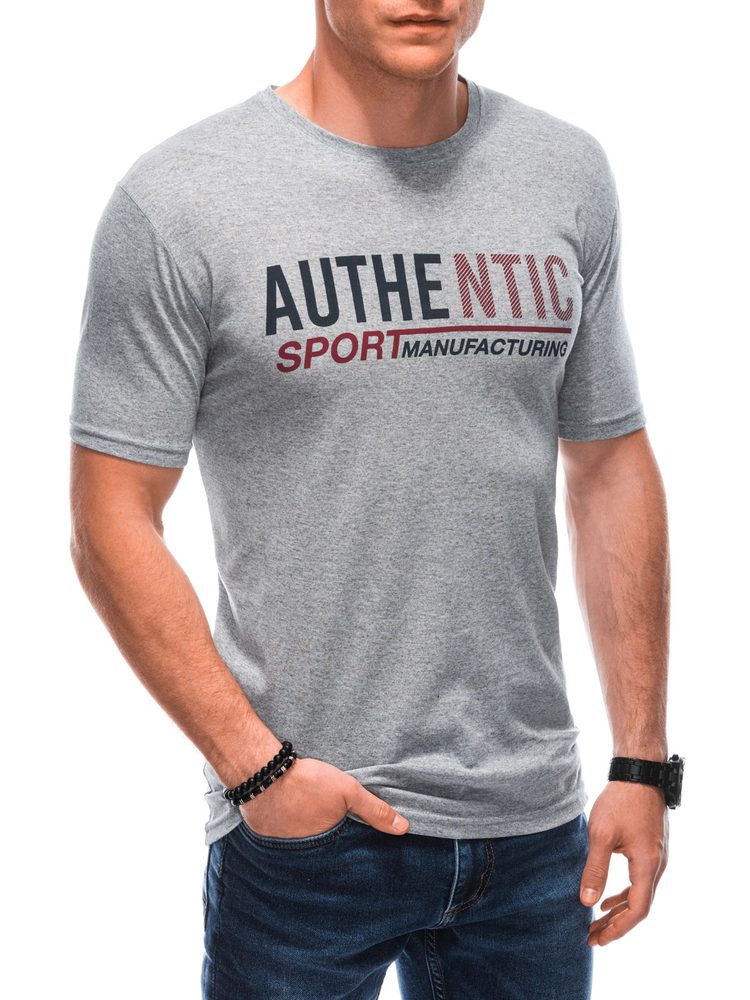 E-shop Autentické šedé tričko s nápisom S1869