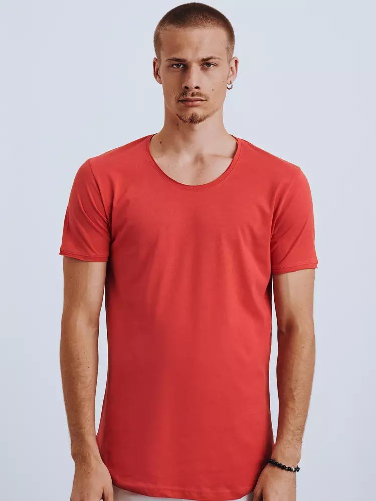 Pánske originálne tričko s krátkym rukávom bez potlače červené