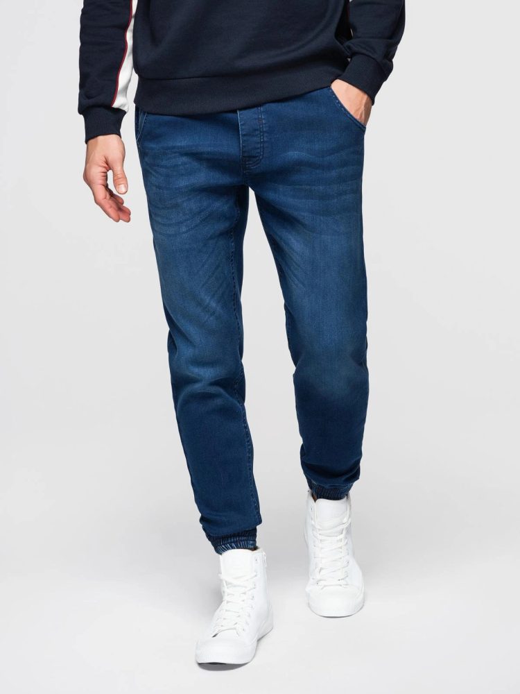 E-shop Pánske tmavomodré rifľové joggery V3 PADJ-0242