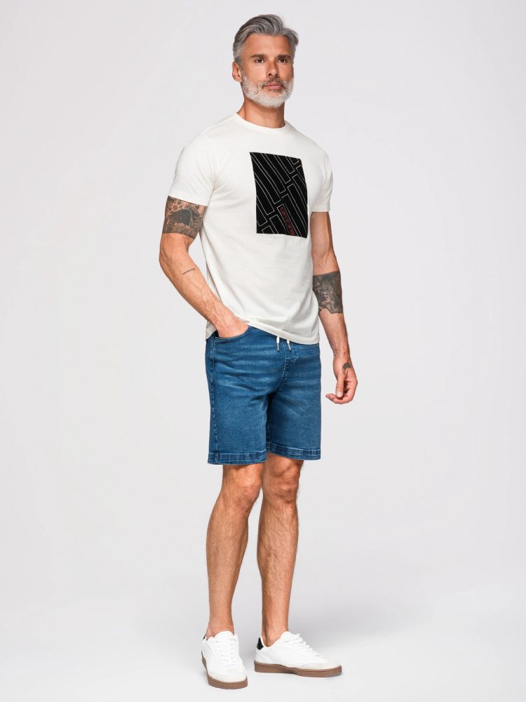 Trendy pánske tričko s krátkym rukávom- biele