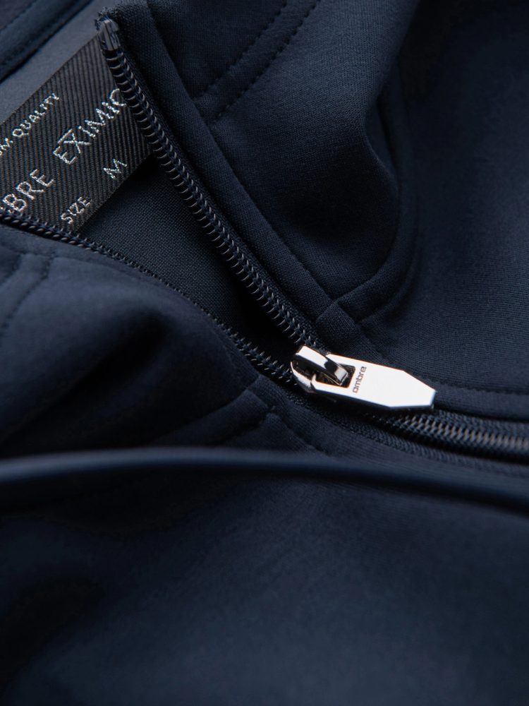 Pánska mikina s kapucňou na zips- tmavomodrá