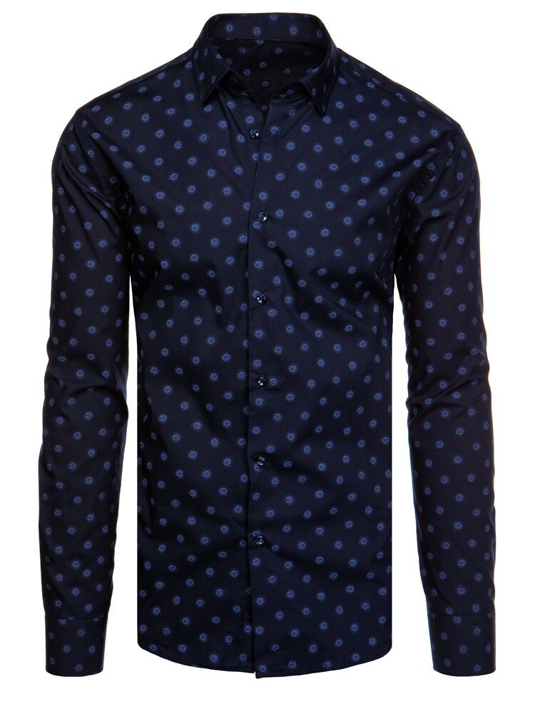Trendy pánska košeľa so vzorom - granátová