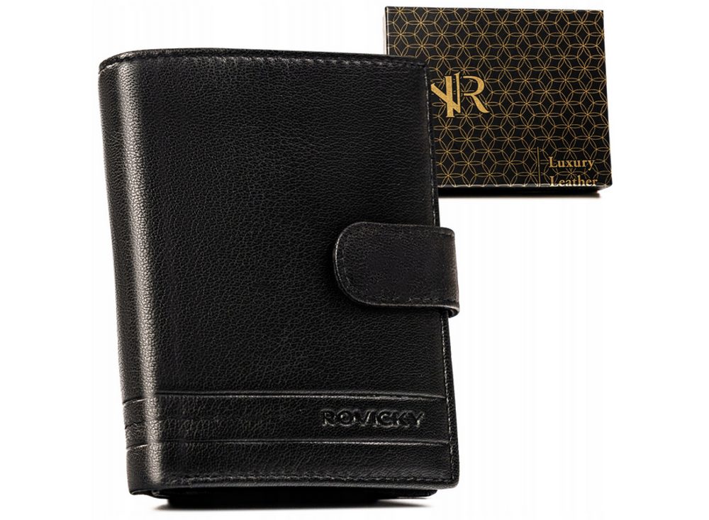 E-shop Čierna elegantná peňaženka Rovicky s prackou