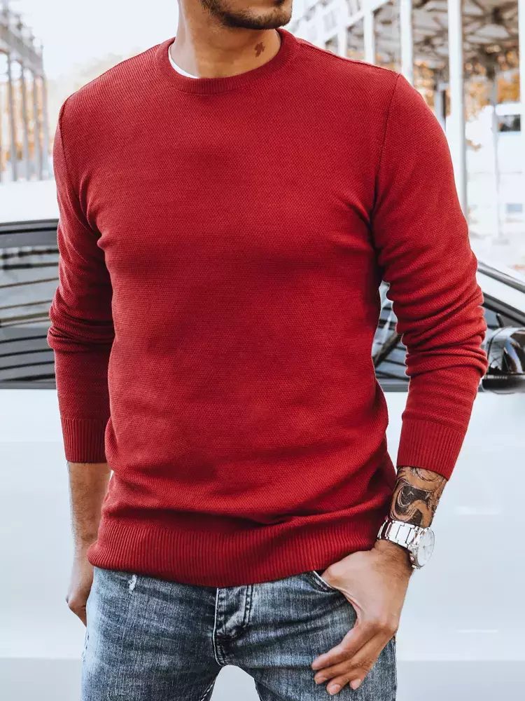E-shop Elegantný sveter v bordovej farbe