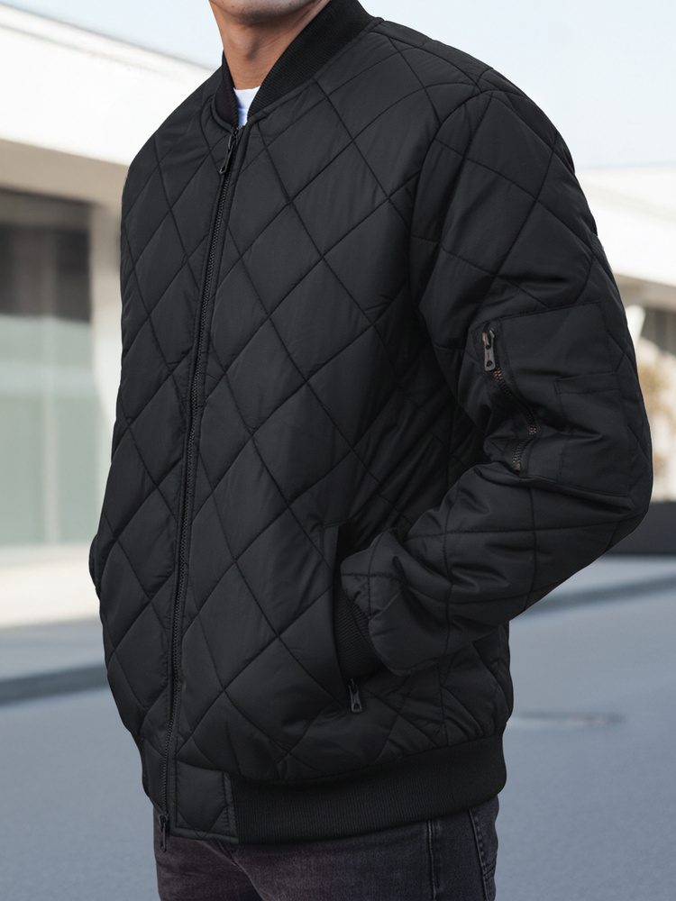 Štýlová bomber bunda čierna-muži