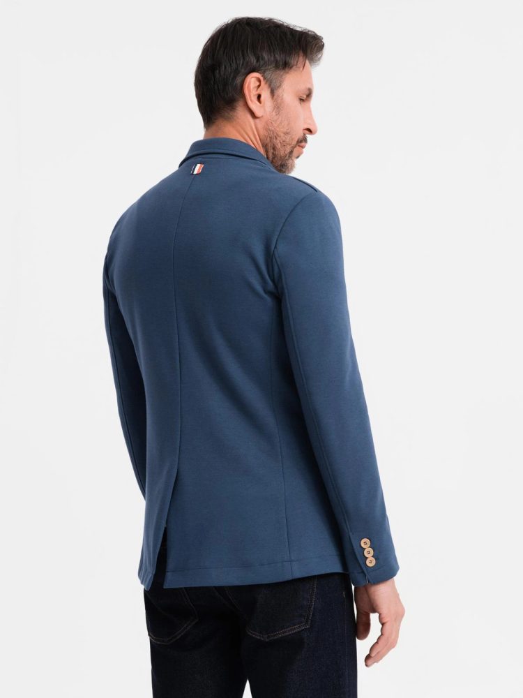 Trendy sako pre pánov slim fit tmavomodré