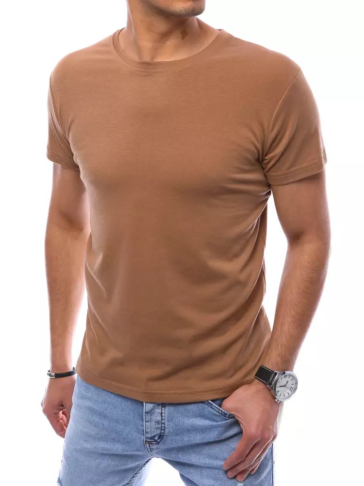 Tričko s krátkym rukávom-muži-kamelové