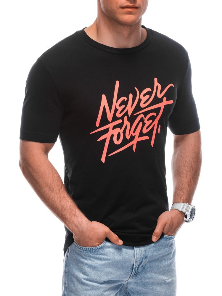E-shop Čierne tričko s jedinečným nápisom S1935