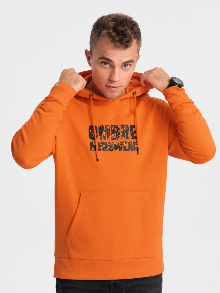 Originálna pánska mikina s kapucňou oranžová
