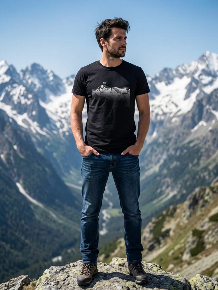 Čierne tričko s krátkym rukávom-muži