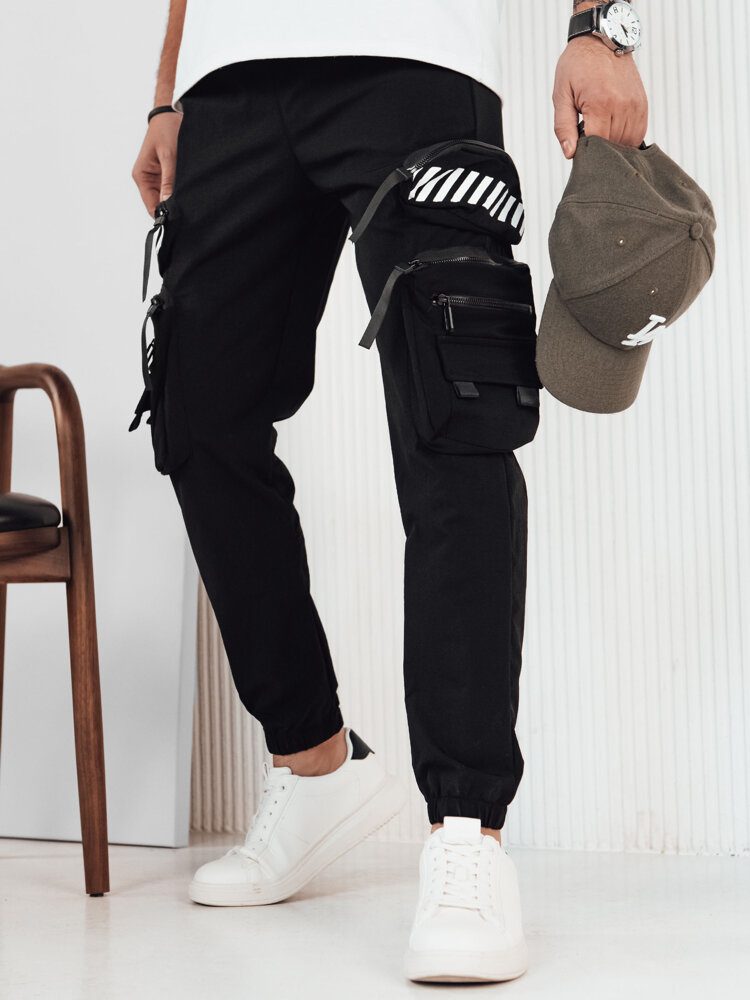 Trendy jogger kapsáčové nohavice pre pánov čierne