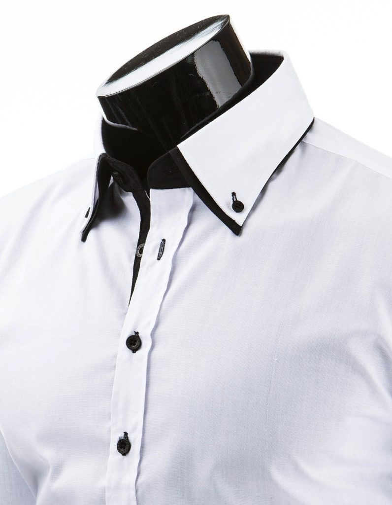 Biela pánska košeľa s dlhým rukávom - Budchlap.sk