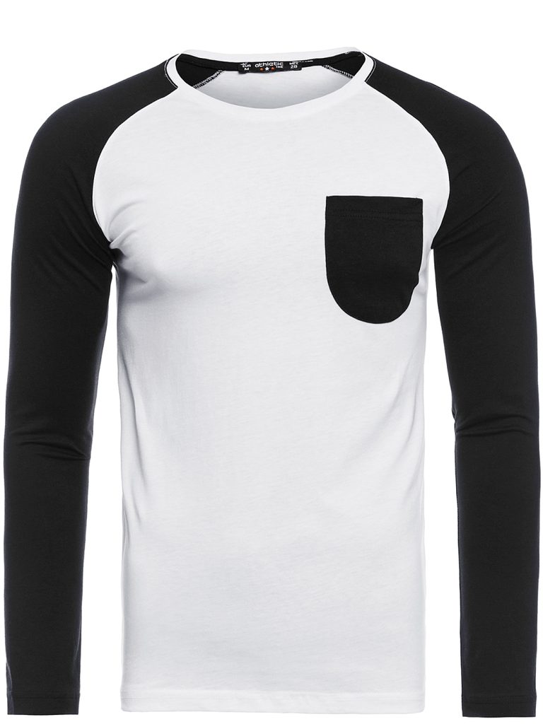 Trendy bielo-čierne tričko ATHLETIC 1089 - Budchlap.sk