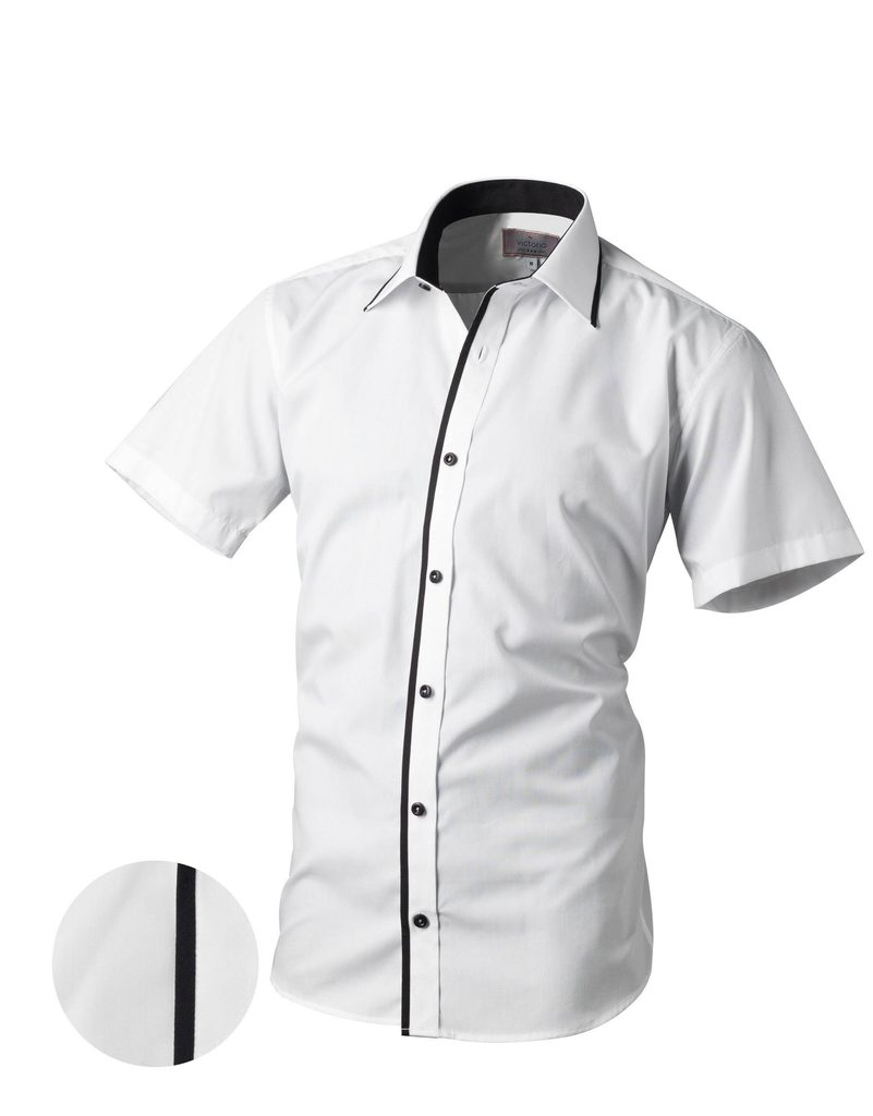 Biela pánska košeľa s krátkym rukávom V1132 - Budchlap.sk