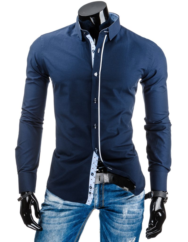Slim fit pánska košeľa modrej farby - Budchlap.sk