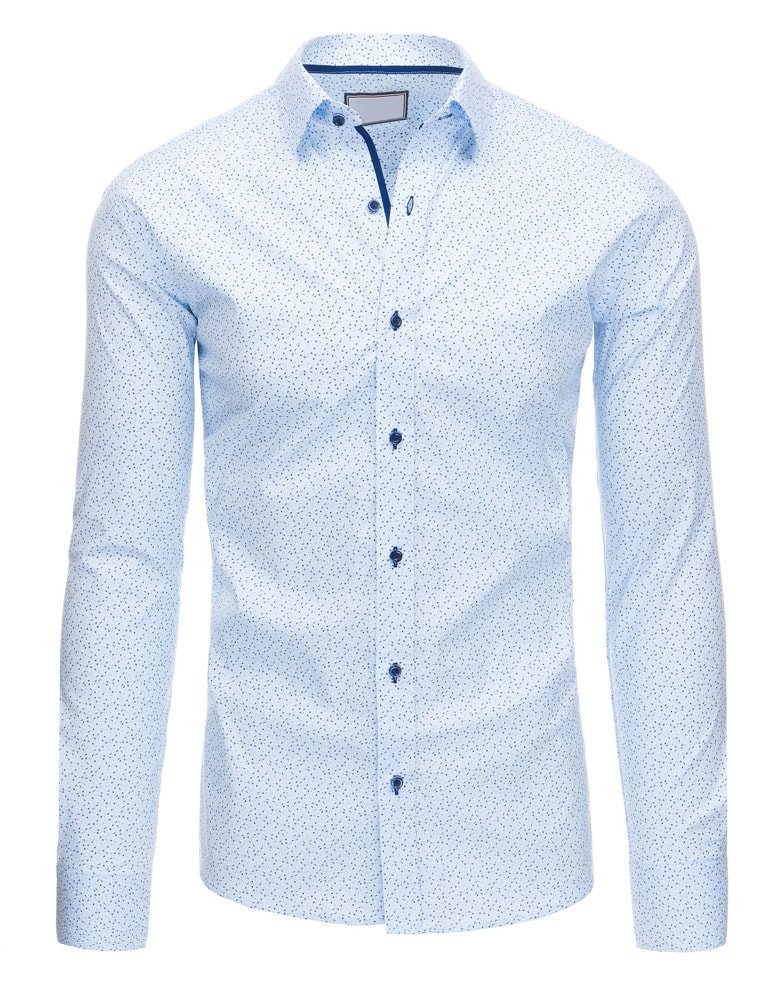 Blankytná modrá SLIM FIT košeľa s drobnými vzormi - Budchlap.sk