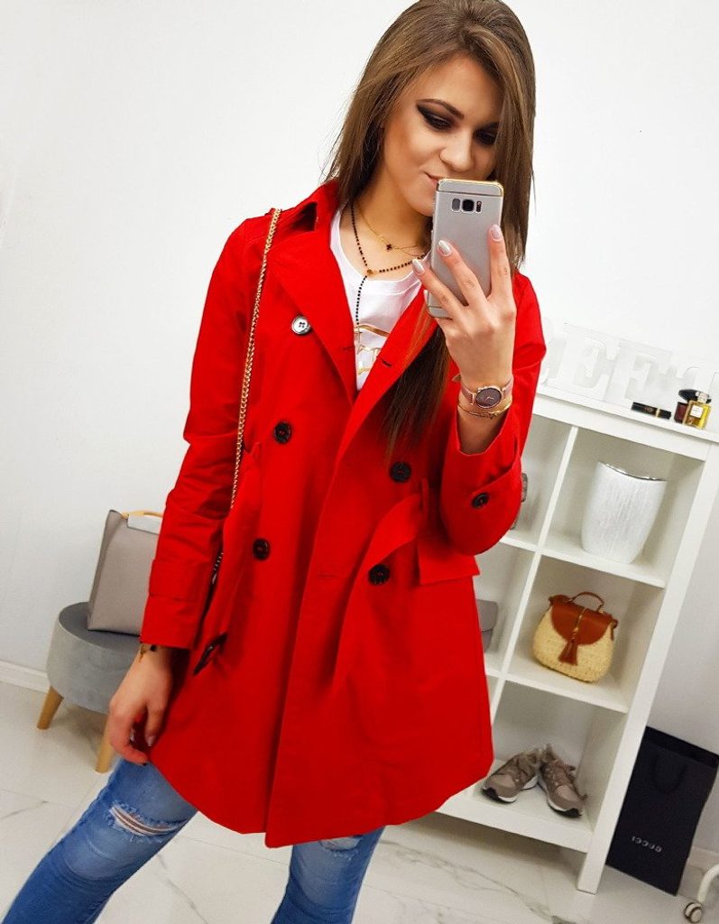 Perfektný červený kabát MIA - Budchlap.sk
