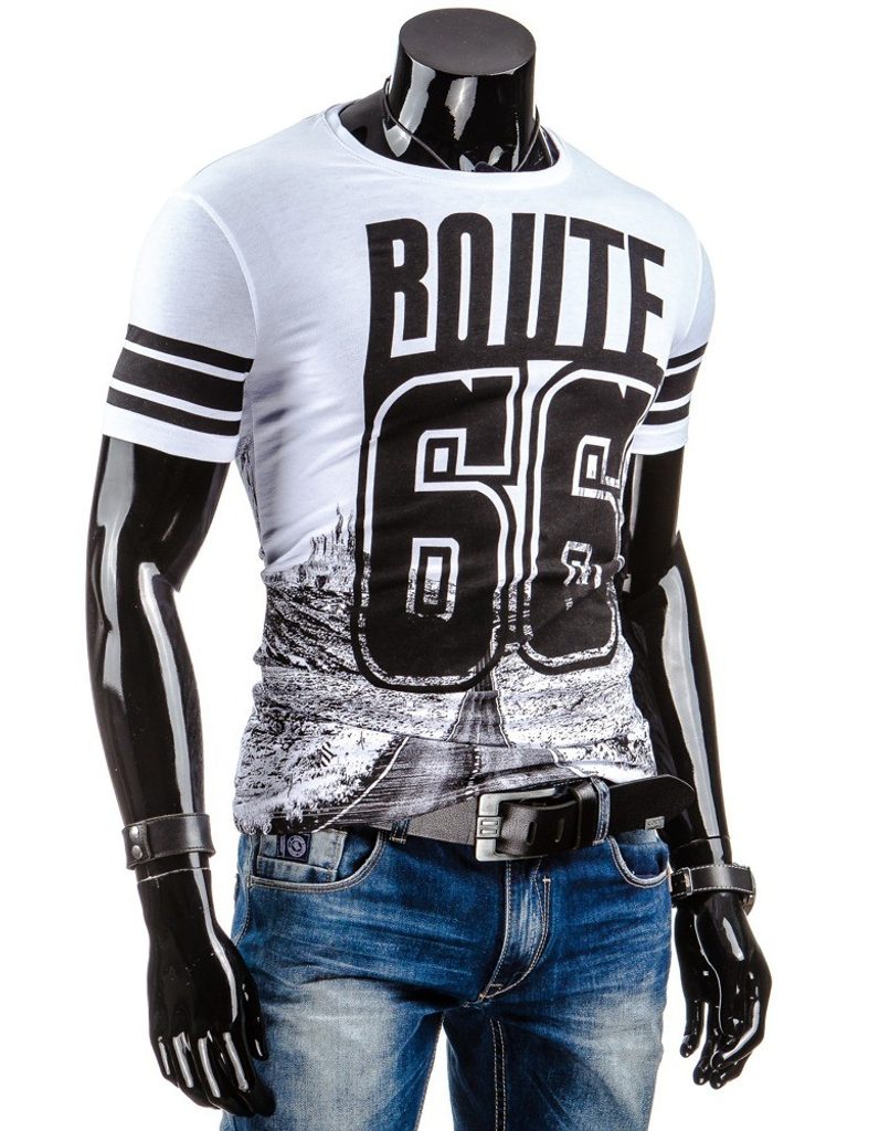 Biele pánske tričko ROUTE 66 - Budchlap.sk