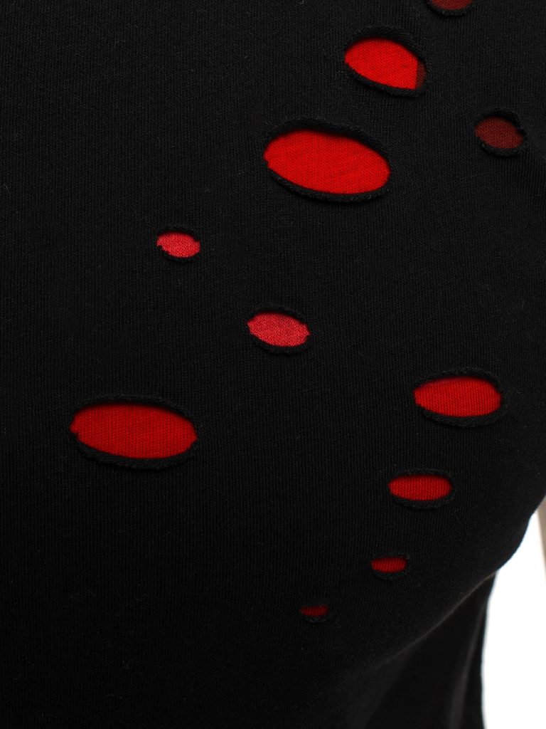 Červeno-čierne tričko s dierami ATHLETIC 1115 - Budchlap.sk