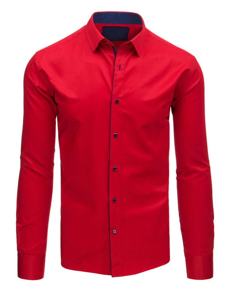 Pánska červená košeľa s lemom - Budchlap.sk