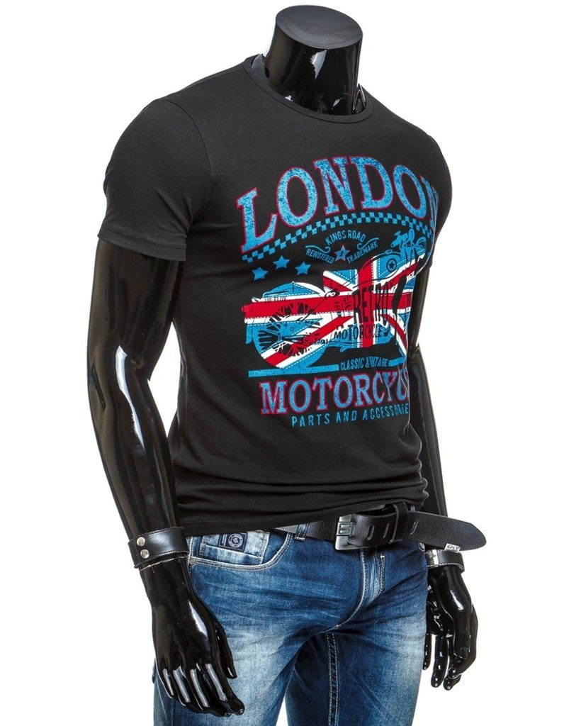 Čierne pánske tričko LONDON - Budchlap.sk